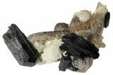 Black Tourmaline (Schorl) Crystals and Smoky Quartz - Namibia #132199-1